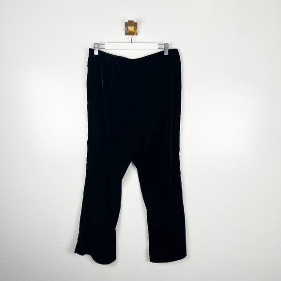 Free People Black Velvet High-Rise Pants Trousers Side Zip Dressy Holiday Sz 10 - Picture 3 of 7
